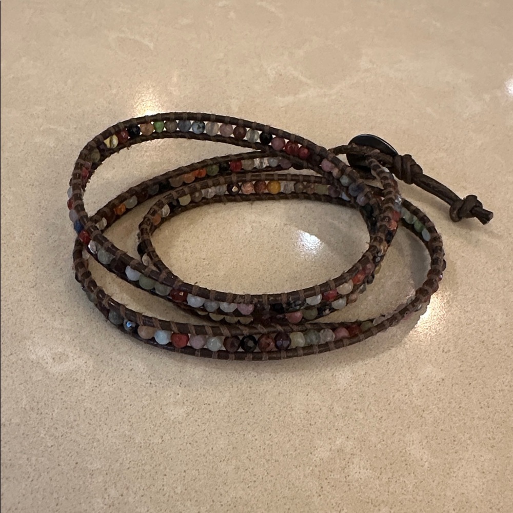 Chan Luu Brown Leather Wrap Bracelet